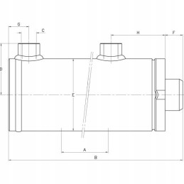 Double acting hydraulic cylinder actuator 45 80 60