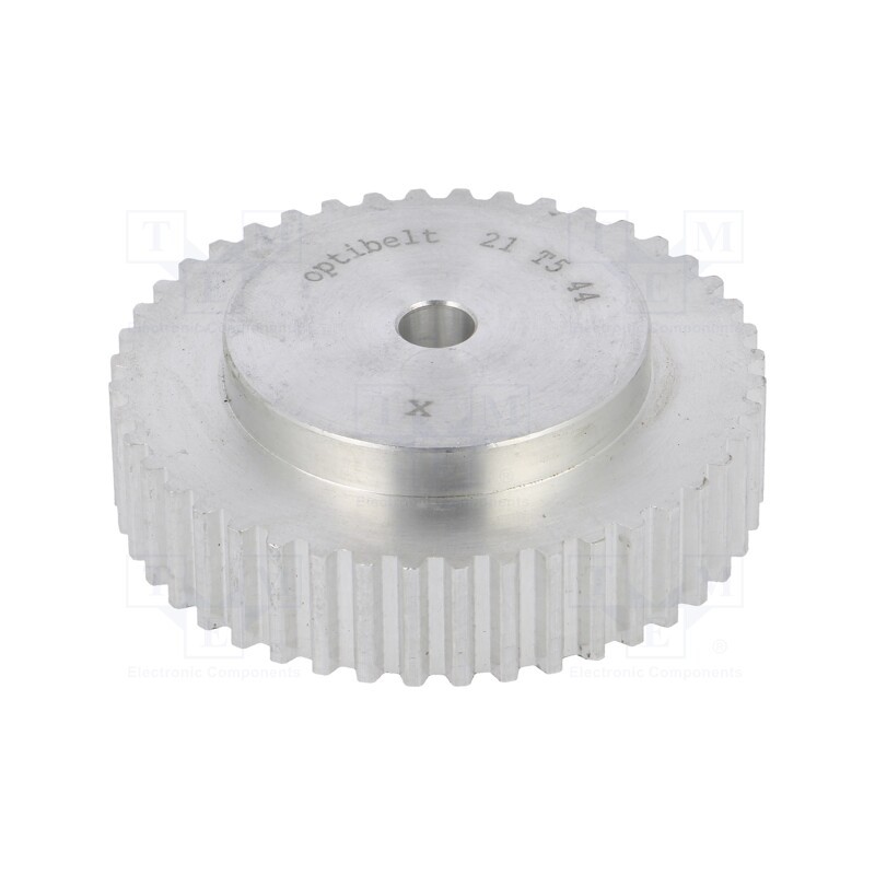 1 pcs x OPTIBELT - 21 T5 44-000ZA - Belt pulley, T5, W: 10mm, whell width: 21mm, Ø: 69.2mm, aluminium