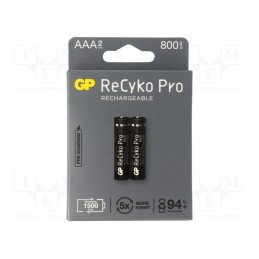 1 set x GP - 85AAAHCB-EB2 - Re-battery: Ni-MH, AAA,R3, 1.2V, 820mAh, ReCYKO PRO, blister, 2pcs.