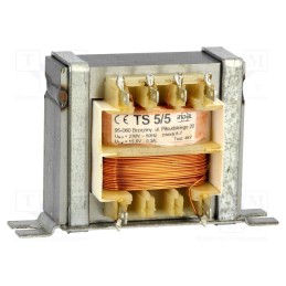 1 pcs x INDEL - TS 5/5 - Transformer: mains, 5VA, 230VAC, 15.6V, 300mA, Leads: solder lugs