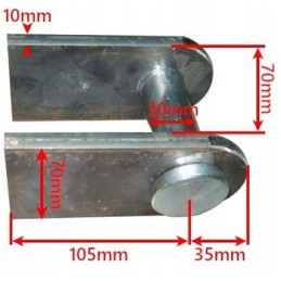 Complete mounting of the actuator with bolt eye diameter 30