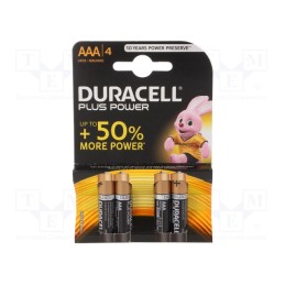 1 set x DURACELL - LR3/AAA/MN2400(K4) PLUS POWER - Battery: alkaline, 1.5V, AAA,R3, non-rechargeable, 4pcs, Plus