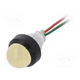1 pcs x POLAM-ELTA - LY-D20H-24AC/DC - Indicator: LED, prominent, yellow, 24VDC, 24VAC, Ø13mm, leads 300mm