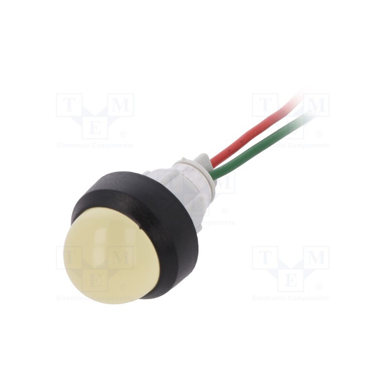 1 pcs x POLAM-ELTA - LY-D20H-24AC/DC - Indicator: LED, prominent, yellow, 24VDC, 24VAC, Ø13mm, leads 300mm