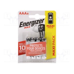 1 set x ENERGIZER - 7638900437980 - Battery: alkaline, 1.5V, AAA, non-rechargeable, 8pcs, MAX