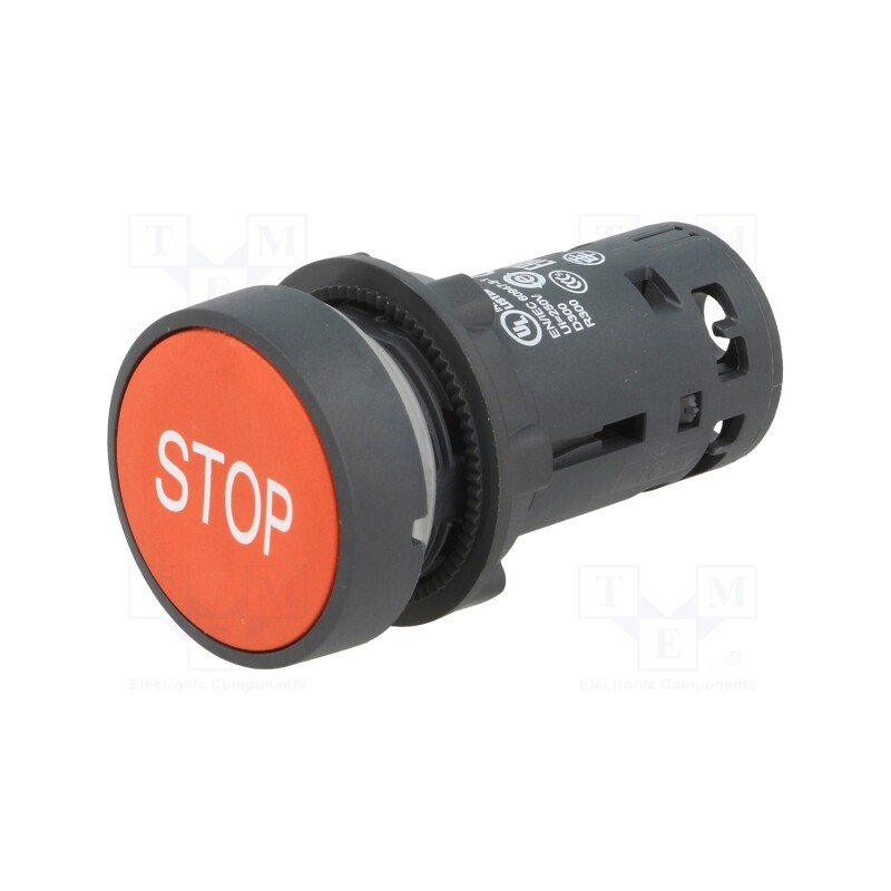 1 pcs x SCHNEIDER ELECTRIC - XB7NA4234 - Switch: push-button, 22mm, Stabl.pos: 1, NC, red, none, 0.3A/240VAC