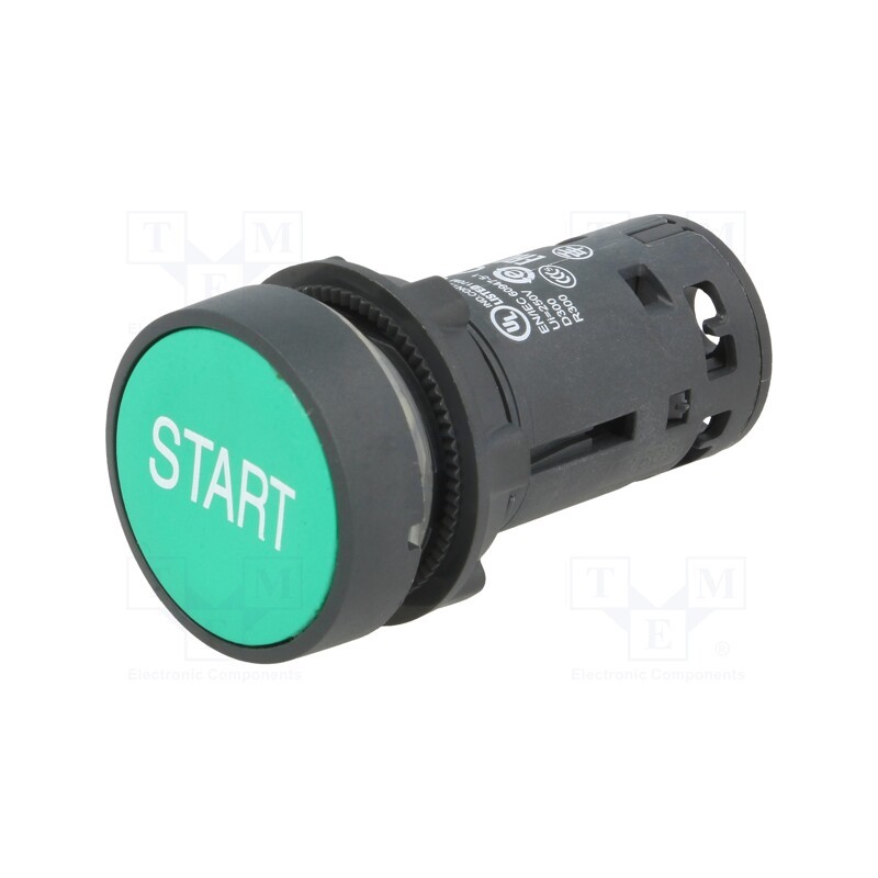 1 pcs x SCHNEIDER ELECTRIC - XB7NA3133 - Switch: push-button, 22mm, Stabl.pos: 1, NO, green, none, IP65, flat