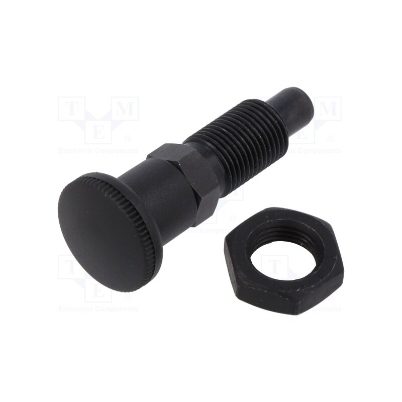 1 pcs x ELESA+GANTER - GN 817-10-12-CK - Indexing plungers, Thread: M16, Plating: black finish, 10mm