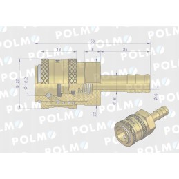 Pneumatic quick connector p26 nw7 2 socket for shaft