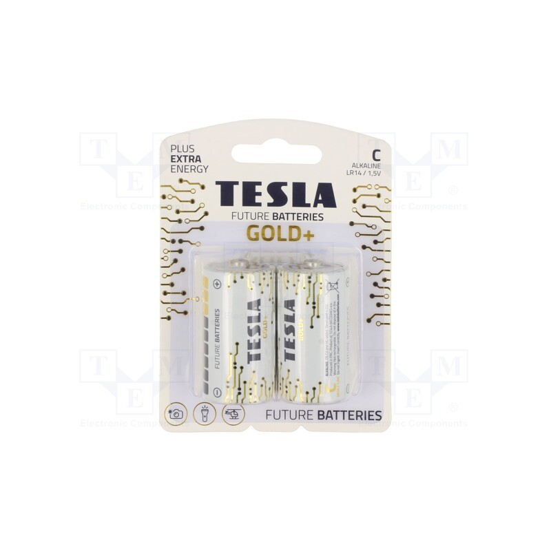1 set x TESLA BATTERIES - 8594183396590 - Battery: alkaline, 1.5V, C, non-rechargeable, Ø26.2x50mm, 2pcs.