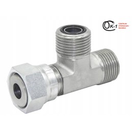 Hydraulic tee orfs 9 16 nut on the side