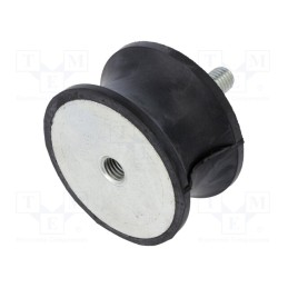 1 pcs x ELESA+GANTER - DVC.2-75-60-40-M12-37-55 - Vibration damper, M12, Ø: 75mm, rubber, L: 40mm, Thread len: 37mm