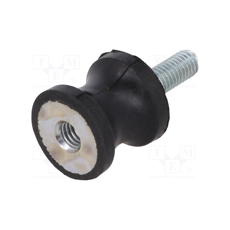 1 pcs x ELESA+GANTER - DVC.2-20-14-19-M6-18-55 - Vibration damper, M6, Ø: 20mm, rubber, L: 19mm, Thread len: 18mm