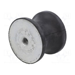 1 pcs x ELESA+GANTER - DVC.3-70-45-53-M12-40 - Vibration damper, M12, Ø: 70mm, rubber, L: 53mm, H: 12mm, 5181N