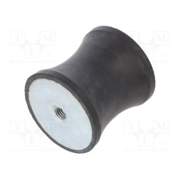 1 pcs x ELESA+GANTER - DVC.3-60-49-60-M10-70 - Vibration damper, M10, Ø: 60mm, rubber, L: 60mm, H: 10mm, 5181N