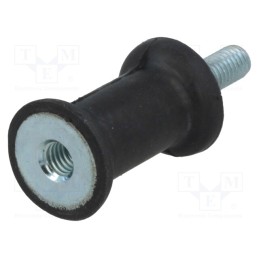 1 pcs x ELESA+GANTER - DVC.2-20-14-30-M6-18-40 - Vibration damper, M6, Ø: 20mm, rubber, L: 30mm, Thread len: 18mm