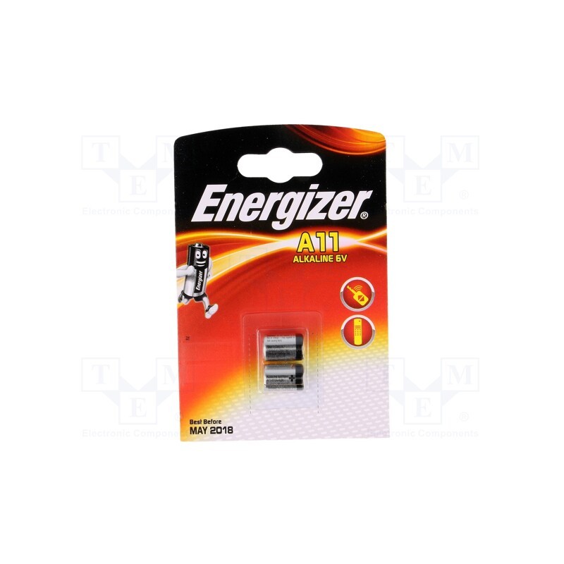 1 set x ENERGIZER - E11A B2 - Battery: alkaline, 6V, A11, non-rechargeable, Ø10x16.5mm, 2pcs.