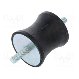 1 pcs x ELESA+GANTER - DVC.1-60-49-60-M10-28-55 - Vibration damper, M10, Ø: 60mm, rubber, L: 60mm, Thread len: 28mm