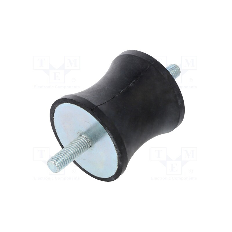1 pcs x ELESA+GANTER - DVC.1-60-49-60-M10-28-55 - Vibration damper, M10, Ø: 60mm, rubber, L: 60mm, Thread len: 28mm