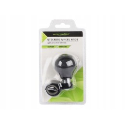 Black leather steering wheel knob