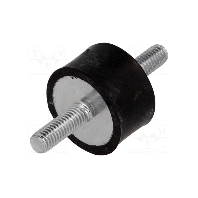 1 pcs x ELESA+GANTER - DVA.1-25-15-M6-18-55 - Vibration damper, M6, Ø: 25mm, rubber, L: 15mm, Thread len: 18mm
