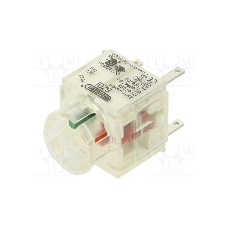 1 pcs x SCHLEGEL - BZOI - Contact block, -30÷70°C, IP00, Contacts: NC + NO, 3mm
