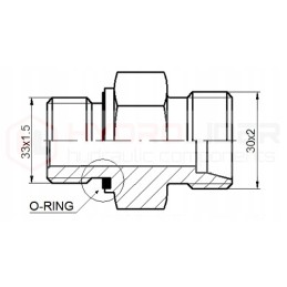 Straight hydraulic connection, nipple 33x1 5 30x2