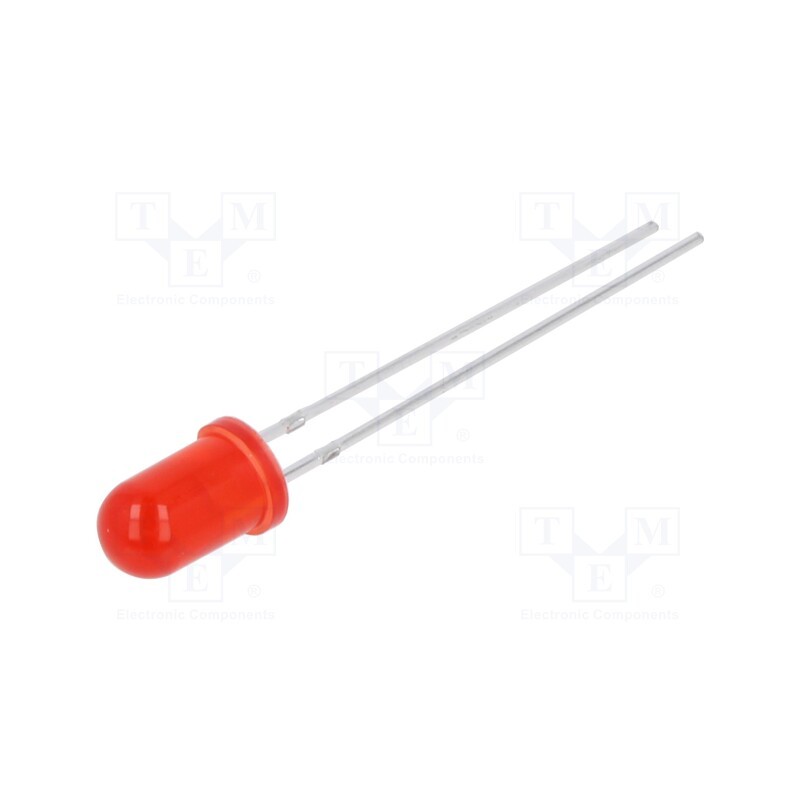 5 pcs x BRIGHTEK (EUROPE) - N0R64L34 - LED, 5mm, red, 2500÷4500mcd, 40°, 1.9÷2.6V, No.of term: 2, -40÷85°C