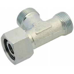 Tee connector with asymmetrical nut M22x1