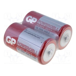 1 set x GP - GP13E - Battery: zinc-carbon, 1.5V, D, non-rechargeable, 2pcs, POWERCELL