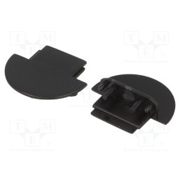 1 set x TOPMET - 76510002 -AS - Cap for LED profiles, black, 2pcs, ABS, GROOVE10