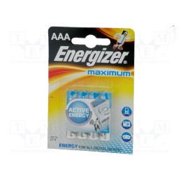 1 set x ENERGIZER - 7638900423051 - Battery: alkaline, 1.5V, AAA, non-rechargeable, 4pcs, Maximum