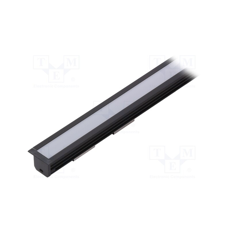 1 set x TOPMET - DEEP10 C/U BK 1M SET STANDARD - Profiles for LED modules, white, black, L: 1m, DEEP10, aluminium