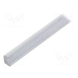 1 set x TOPMET - CORNER10 C/U ANOD 1M SET STANDARD - Profiles for LED modules, white, natural, L: 1m, CORNER10, angular