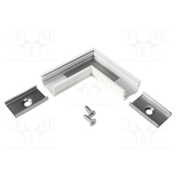 1 set x TOPMET - A1910001 - Connector 90°, white, aluminium, UNI12