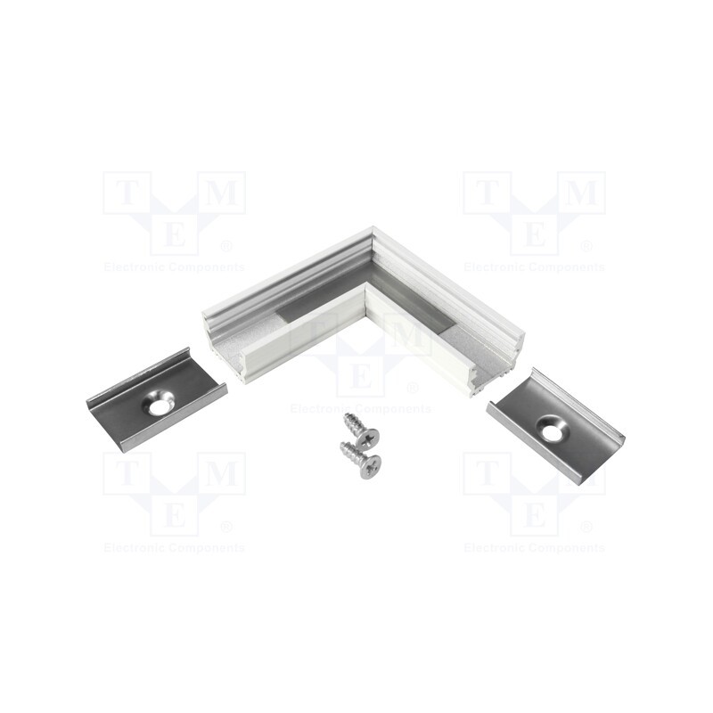 1 set x TOPMET - A1910001 - Connector 90°, white, aluminium, UNI12