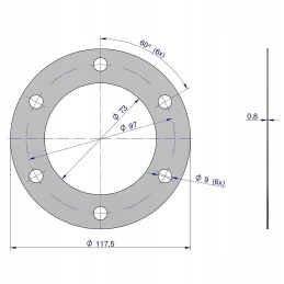 PTO cover gasket krazelite 0 8mm c 330 orig