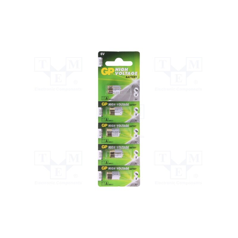 1 set x GP - 11A B5 - Battery: alkaline, 6V, A11, 38mAh, non-rechargeable, Ø10x16mm