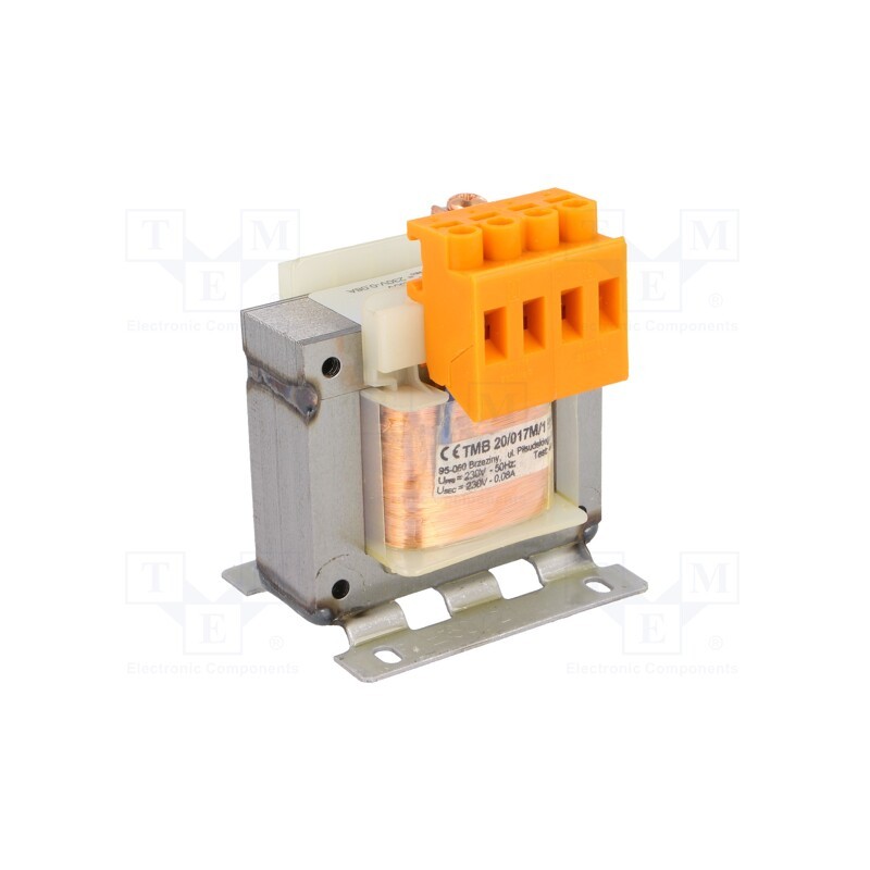 1 pcs x INDEL - TMB 20/015M/1 - Transformer: mains, 20VA, 230VAC, 12V, Leads: terminal block, IP00