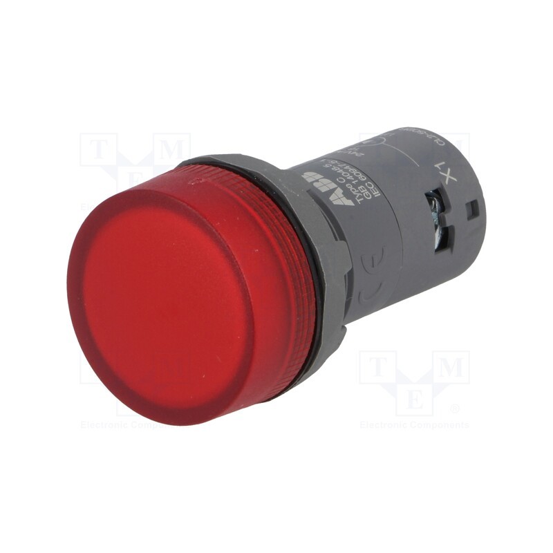 1 pcs x ABB - 1SFA619403R5021 - Control lamp, 22mm, CL2, -25÷70°C, Illumin: LED, Ø22mm, 24VAC, red