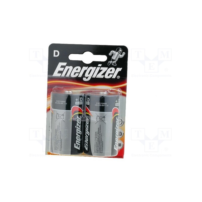 1 set x ENERGIZER - 7638900297331 - Battery: alkaline, 1.5V, D, non-rechargeable, 2pcs, Base