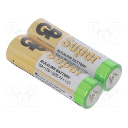 1 set x GP - GP15A/F02 SUPER - Battery: alkaline, 1.5V, AA, non-rechargeable, 2pcs, SUPER