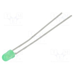 5 pcs x LITEON - LTL-4231NLC - LED, 3mm, green, 0.4÷1.1mcd, 60°, Front: convex, 1.9÷2.2V