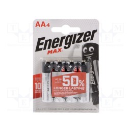 1 set x ENERGIZER - 7638900437645 - Battery: alkaline, 1.5V, AA, non-rechargeable, 4pcs, MAX