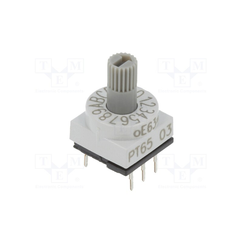 1 pcs x PTR HARTMANN - PT65303 - Encoding switch, HEX/BCD, Pos: 16, THT, Rcont max: 80mΩ, PT65