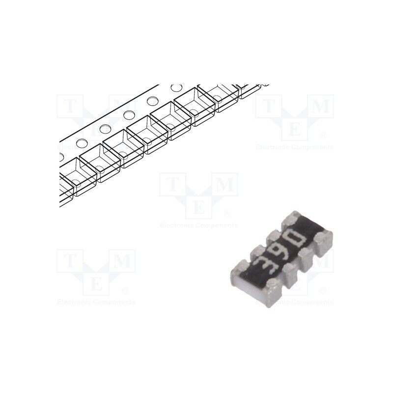 100 pcs x YAGEO - YC124-JR-0739RL - Resistor network: Y, SMD, 39Ω, ±5%, 62.5mW, No.of resistors: 4