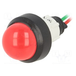 1 pcs x POLAM-ELTA - LR-D20B-24AC/DC BLINKING - Indicator: LED, prominent, red, 24VDC, 24VAC, Ø13mm, IP40, plastic