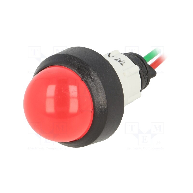 1 pcs x POLAM-ELTA - LR-D20B-24AC/DC BLINKING - Indicator: LED, prominent, red, 24VDC, 24VAC, Ø13mm, IP40, plastic