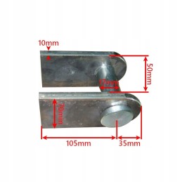 Complete mounting of the actuator with bolt eye diameter 17