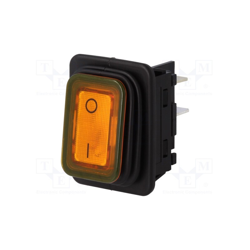 1 pcs x Marquardt - 1935.3114 - ROCKER, DPST, Pos: 2, ON-OFF, 20A/250VAC, yellow, filament lamp